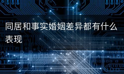 同居和事实婚姻差异都有什么表现