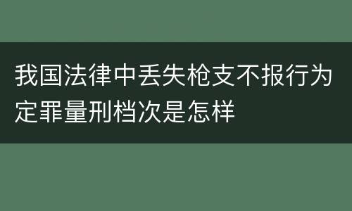 我国法律中丢失枪支不报行为定罪量刑档次是怎样