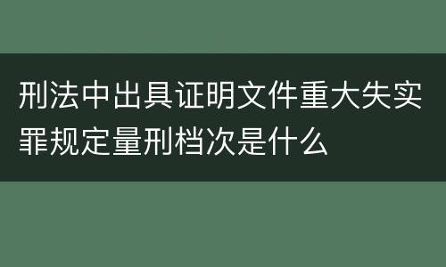 刑法中出具证明文件重大失实罪规定量刑档次是什么
