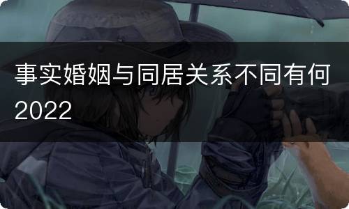 事实婚姻与同居关系不同有何2022