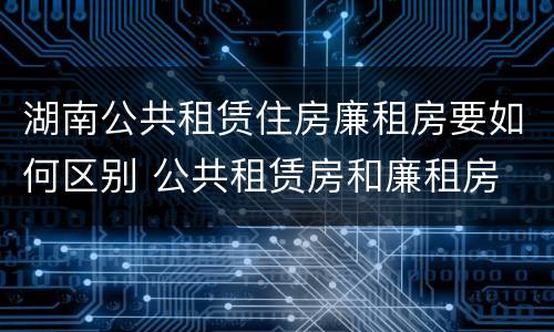 湖南公共租赁住房廉租房要如何区别 公共租赁房和廉租房