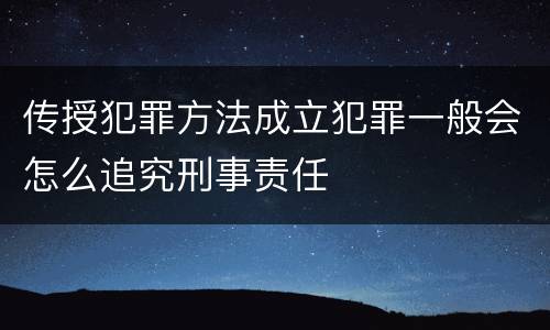 传授犯罪方法成立犯罪一般会怎么追究刑事责任