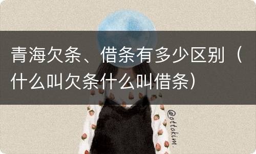 青海欠条、借条有多少区别（什么叫欠条什么叫借条）