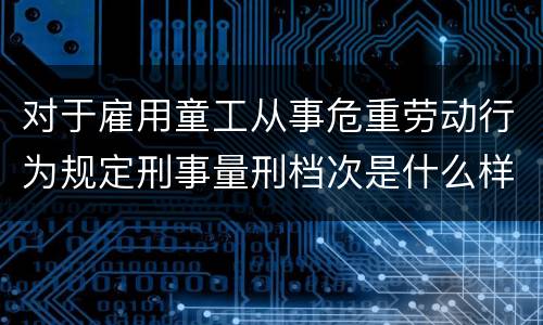 对于雇用童工从事危重劳动行为规定刑事量刑档次是什么样