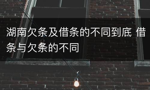 湖南欠条及借条的不同到底 借条与欠条的不同