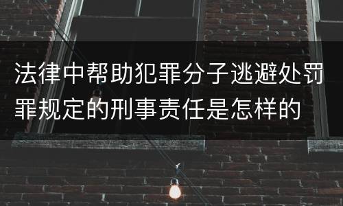法律中帮助犯罪分子逃避处罚罪规定的刑事责任是怎样的