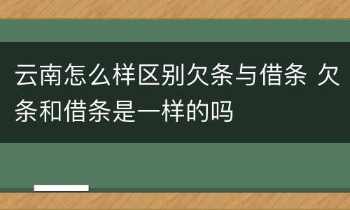 云南怎么样区别欠条与借条 欠条和借条是一样的吗