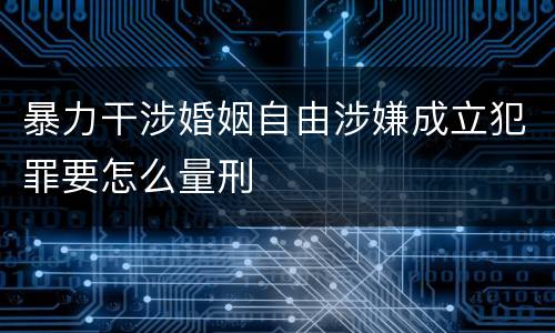 暴力干涉婚姻自由涉嫌成立犯罪要怎么量刑