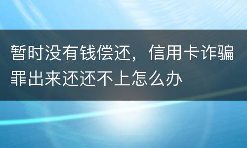 暂时没有钱偿还，信用卡诈骗罪出来还还不上怎么办