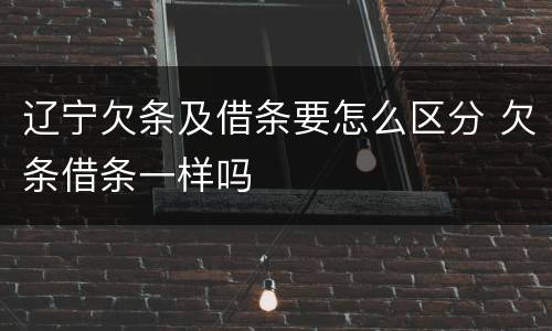 辽宁欠条及借条要怎么区分 欠条借条一样吗