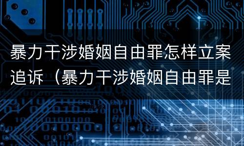 暴力干涉婚姻自由罪怎样立案追诉（暴力干涉婚姻自由罪是自诉案件吗）