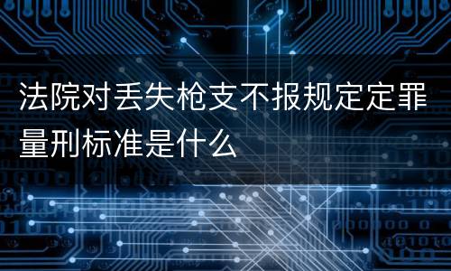 法院对丢失枪支不报规定定罪量刑标准是什么