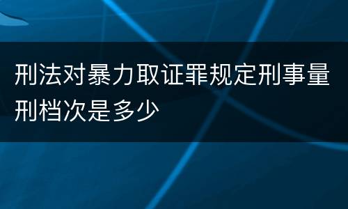 刑法对暴力取证罪规定刑事量刑档次是多少