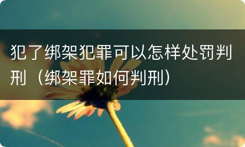 犯了绑架犯罪可以怎样处罚判刑（绑架罪如何判刑）