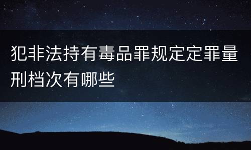 犯非法持有毒品罪规定定罪量刑档次有哪些
