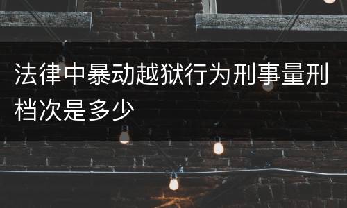 法律中暴动越狱行为刑事量刑档次是多少