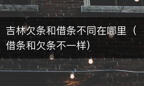 吉林欠条和借条不同在哪里（借条和欠条不一样）