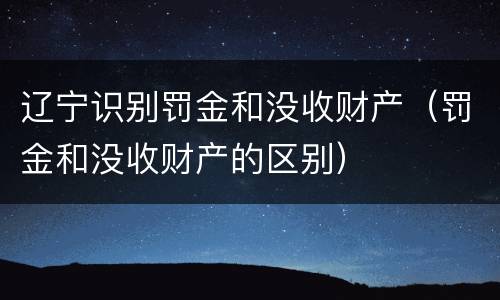 辽宁识别罚金和没收财产（罚金和没收财产的区别）