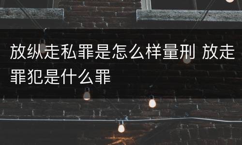放纵走私罪是怎么样量刑 放走罪犯是什么罪
