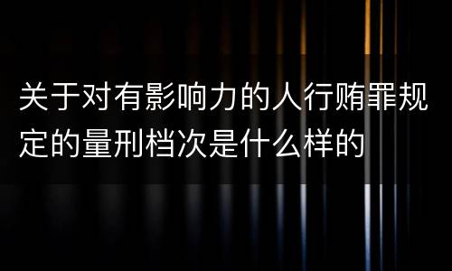 关于对有影响力的人行贿罪规定的量刑档次是什么样的