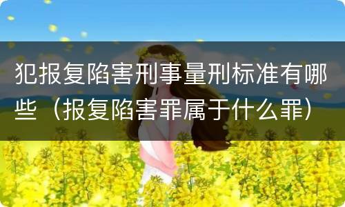 犯报复陷害刑事量刑标准有哪些（报复陷害罪属于什么罪）