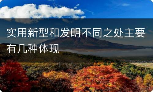 实用新型和发明不同之处主要有几种体现