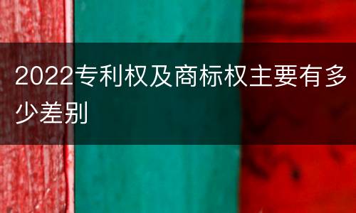 2022专利权及商标权主要有多少差别