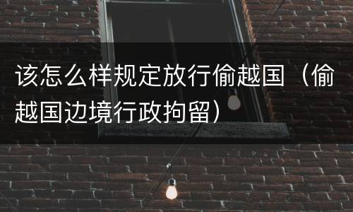 该怎么样规定放行偷越国（偷越国边境行政拘留）
