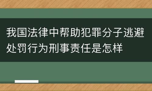 我国法律中帮助犯罪分子逃避处罚行为刑事责任是怎样