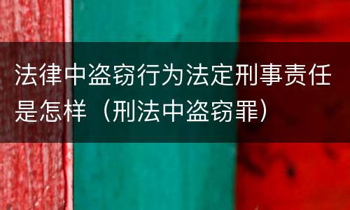 法律中盗窃行为法定刑事责任是怎样（刑法中盗窃罪）
