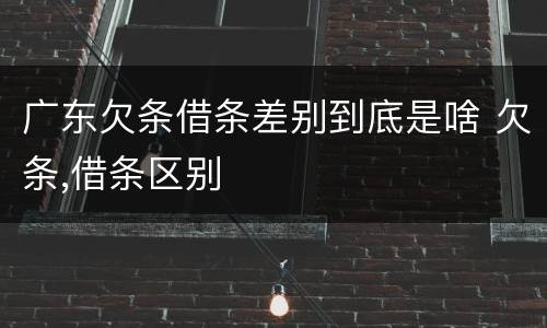 广东欠条借条差别到底是啥 欠条,借条区别