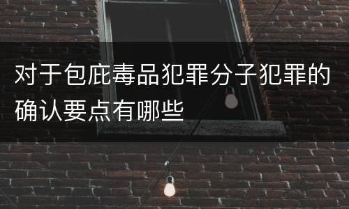 对于包庇毒品犯罪分子犯罪的确认要点有哪些