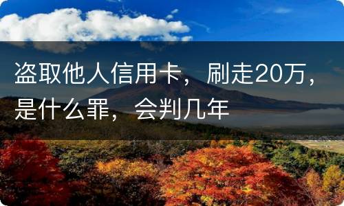 盗取他人信用卡，刷走20万，是什么罪，会判几年