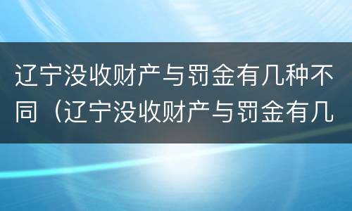 辽宁没收财产与罚金有几种不同（辽宁没收财产与罚金有几种不同地方）