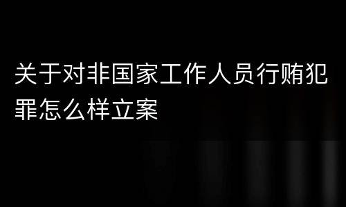 关于对非国家工作人员行贿犯罪怎么样立案