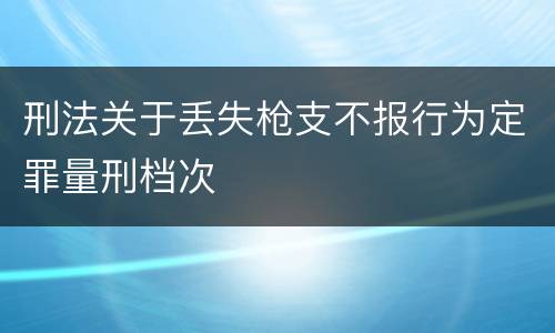刑法关于丢失枪支不报行为定罪量刑档次