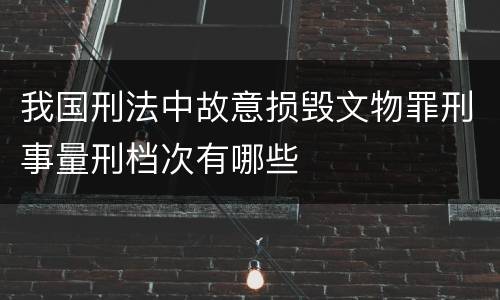 我国刑法中故意损毁文物罪刑事量刑档次有哪些