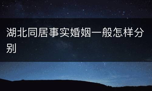 湖北同居事实婚姻一般怎样分别