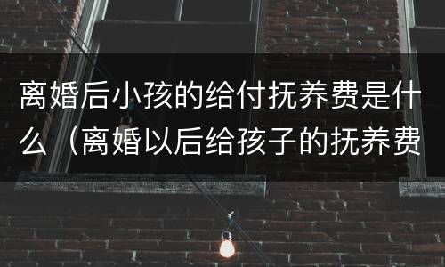 离婚后小孩的给付抚养费是什么（离婚以后给孩子的抚养费是多少）