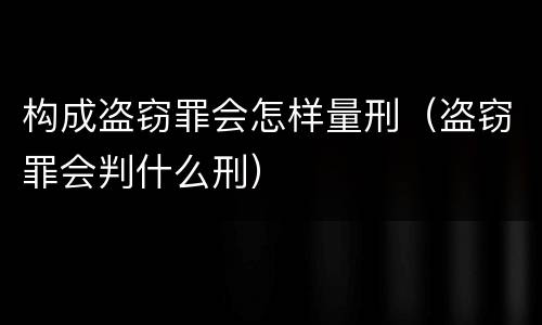 构成盗窃罪会怎样量刑（盗窃罪会判什么刑）