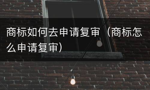 商标如何去申请复审（商标怎么申请复审）