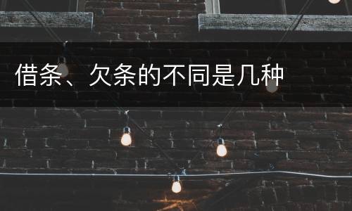 借条、欠条的不同是几种