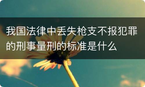 我国法律中丢失枪支不报犯罪的刑事量刑的标准是什么