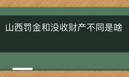 山西罚金和没收财产不同是啥
