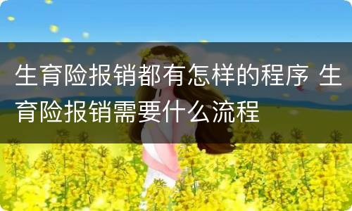 生育险报销都有怎样的程序 生育险报销需要什么流程