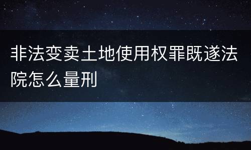 非法变卖土地使用权罪既遂法院怎么量刑