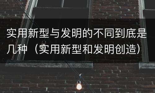 实用新型与发明的不同到底是几种（实用新型和发明创造）