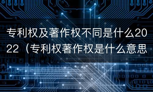 专利权及著作权不同是什么2022（专利权著作权是什么意思）