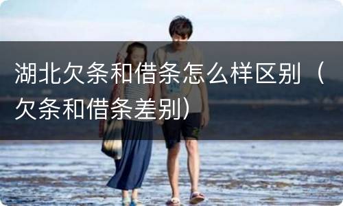 湖北欠条和借条怎么样区别（欠条和借条差别）