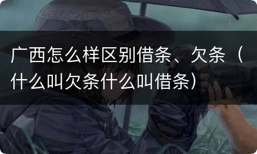 广西怎么样区别借条、欠条（什么叫欠条什么叫借条）